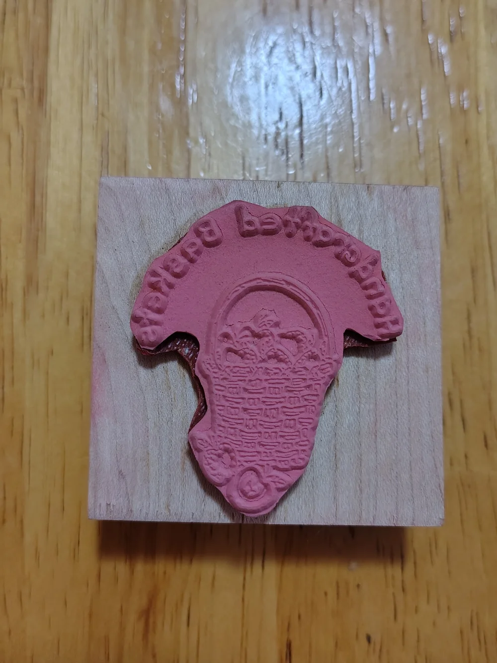 Vintage Starr Whitmore Heart Prints Basket Rubber Stamp F-793 Wood Mount Craft